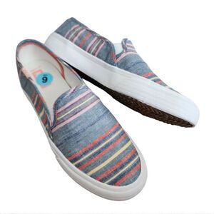 Keds Womens double decker slip on striped sneakers